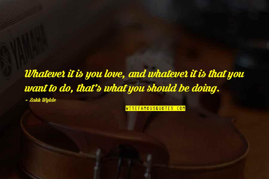 What Should I Do Love Quotes By Zakk Wylde: Whatever it is you love, and whatever it