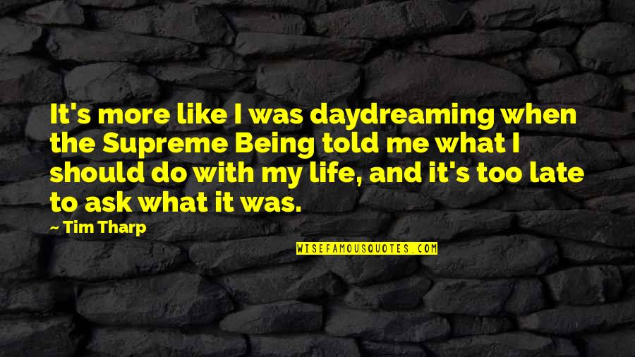 What Should I Do Quotes By Tim Tharp: It's more like I was daydreaming when the