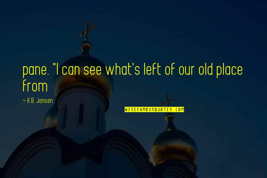 What Sort Of Sorcery Is This Movie Quotes By K.B. Jensen: pane. "I can see what's left of our