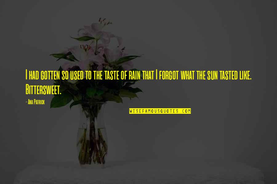 What Sun Quotes By Ana Patrick: I had gotten so used to the taste What Sun Quotes By Ana Patrick: I had gotten so used to the taste
