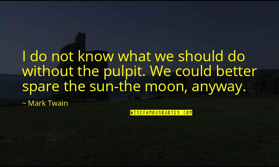 What Sun Quotes By Mark Twain: I do not know what we should do