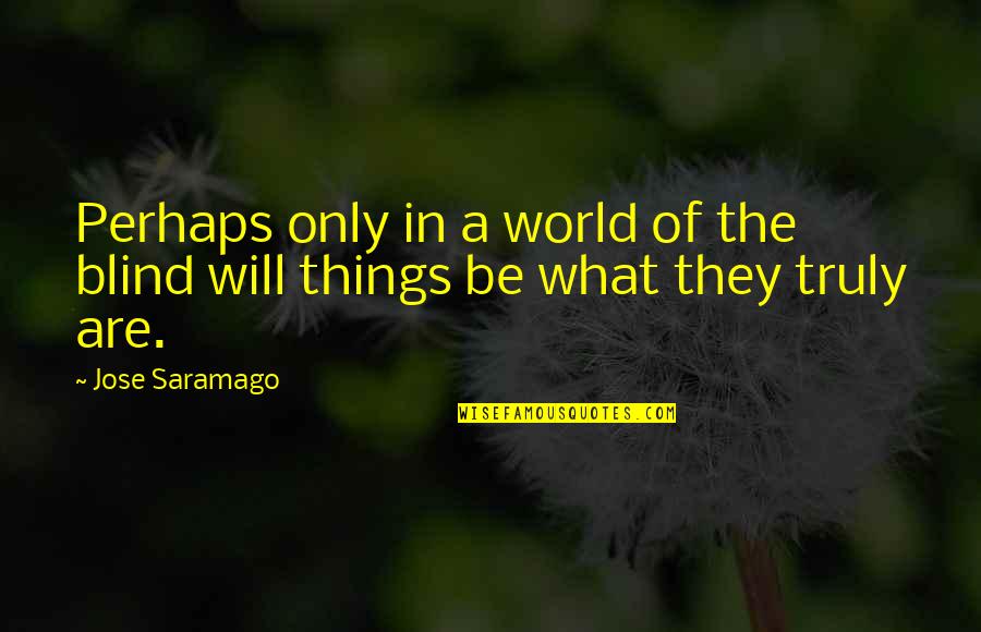 What They Truly Are Quotes By Jose Saramago: Perhaps only in a world of the blind