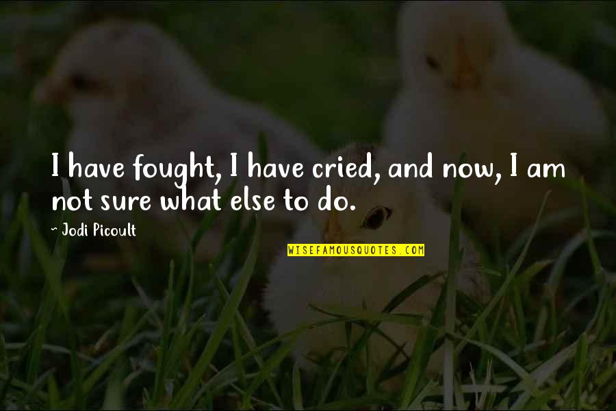 What To Do Now Quotes By Jodi Picoult: I have fought, I have cried, and now,