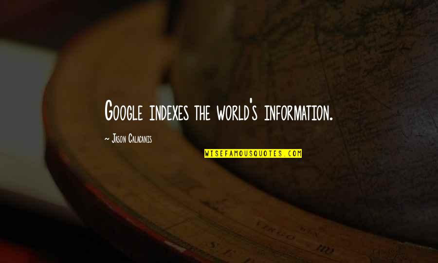 What To Do When The Person You Love Loves Someone Else Quotes By Jason Calacanis: Google indexes the world's information.