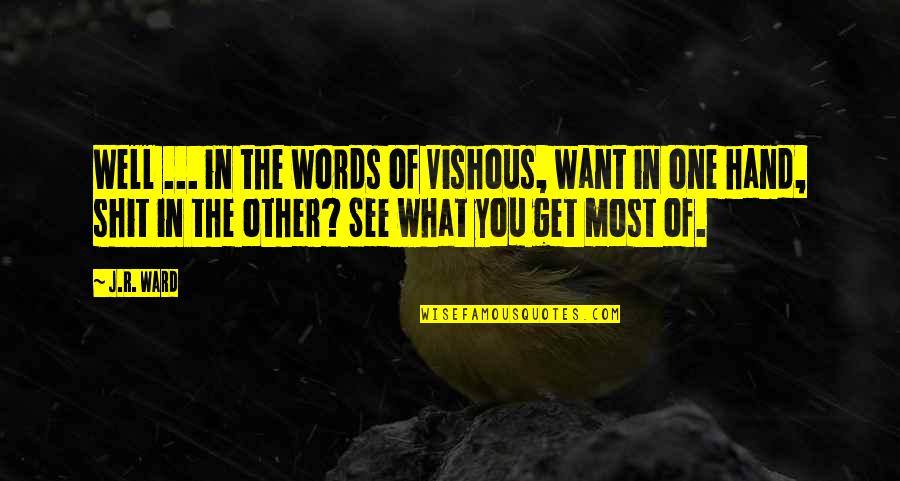 What U See Is What U Get Quotes By J.R. Ward: Well ... in the words of Vishous, want
