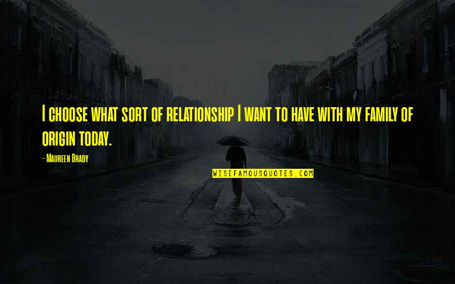 What U Want In A Relationship Quotes By Maureen Brady: I choose what sort of relationship I want