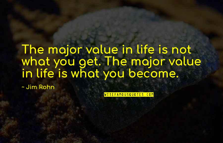 What Value Is Quotes By Jim Rohn: The major value in life is not what