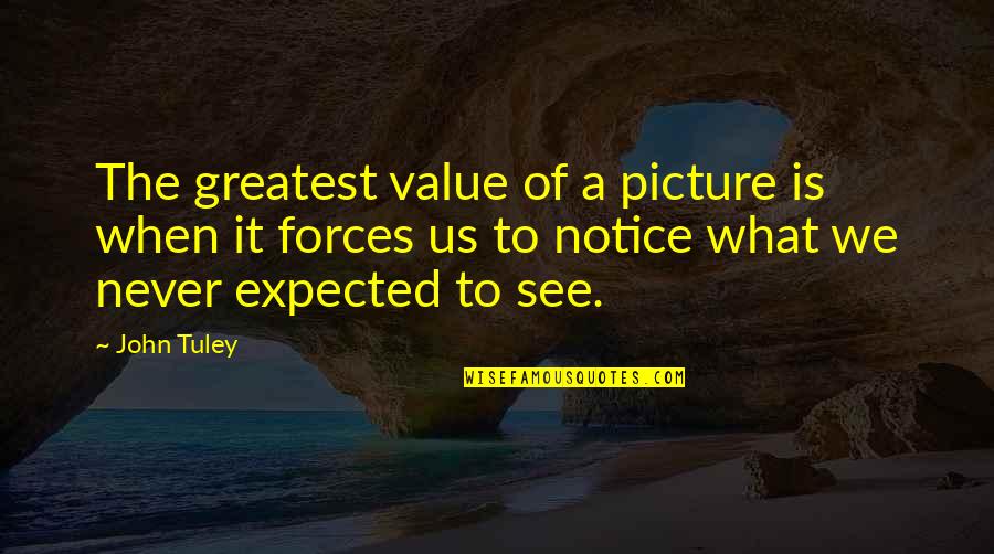 What Value Is Quotes By John Tuley: The greatest value of a picture is when