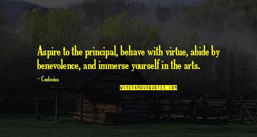What Was My Fault In Loving You Quotes By Confucius: Aspire to the principal, behave with virtue, abide What Was My Fault In Loving You Quotes By Confucius: Aspire to the principal, behave with virtue, abide