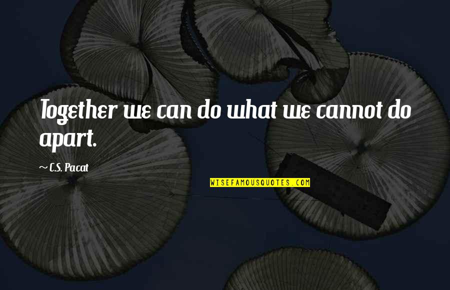 What We Can Do Together Quotes By C.S. Pacat: Together we can do what we cannot do