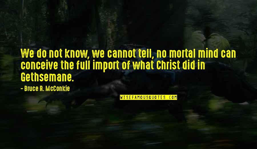 What We Did Quotes By Bruce R. McConkie: We do not know, we cannot tell, no