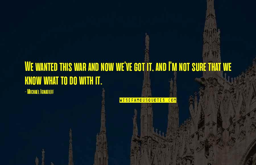 What We Do Now Quotes By Michael Ignatieff: We wanted this war and now we've got What We Do Now Quotes By Michael Ignatieff: We wanted this war and now we've got