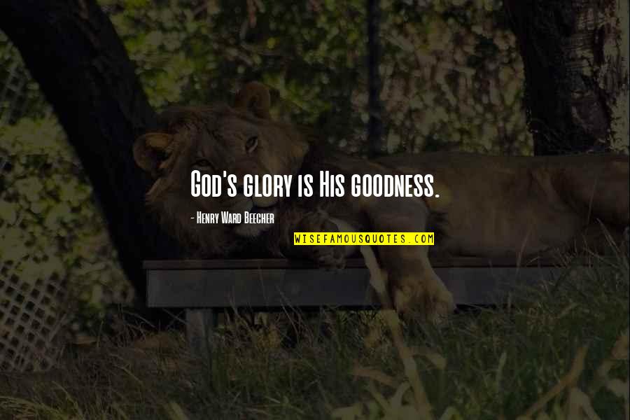 What We Had Was Real Quotes By Henry Ward Beecher: God's glory is His goodness.