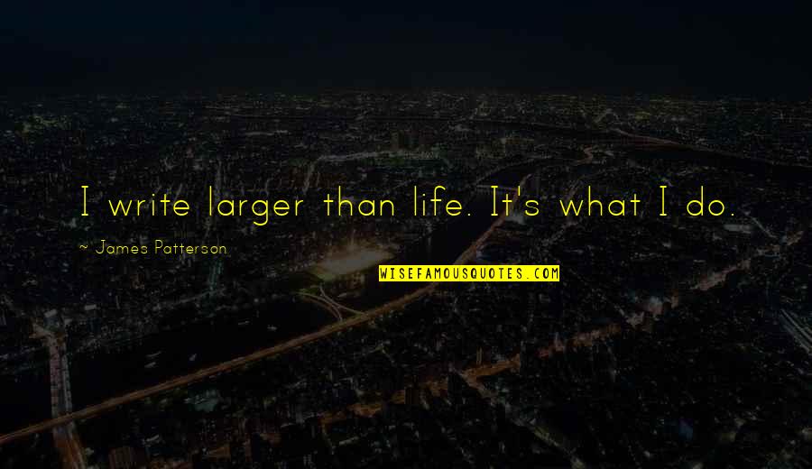 What We Had Was Special Quotes By James Patterson: I write larger than life. It's what I