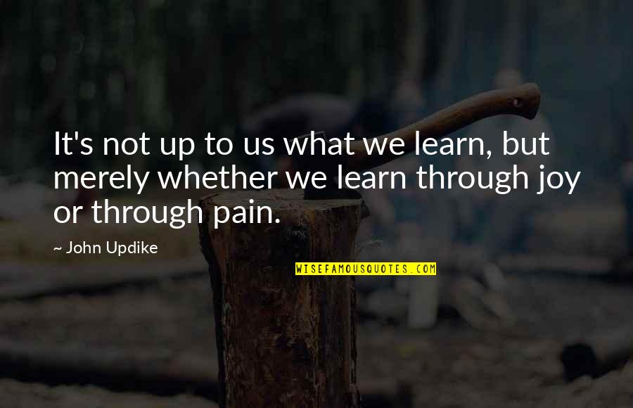 What We Learn Quotes By John Updike: It's not up to us what we learn,