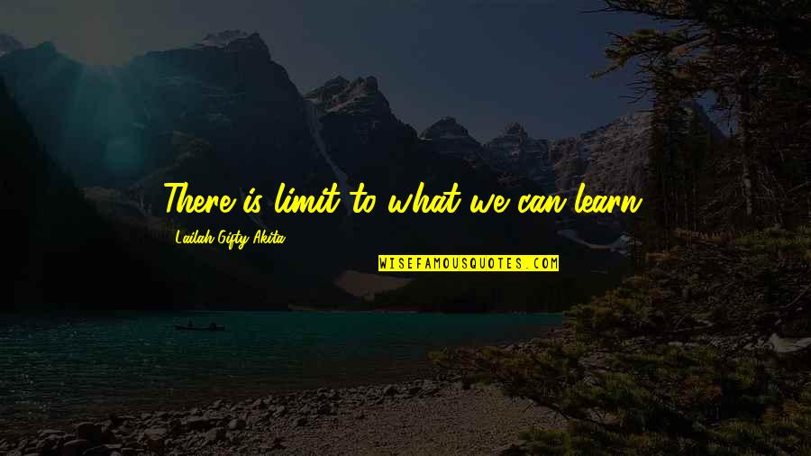 What We Learn Quotes By Lailah Gifty Akita: There is limit to what we can learn.