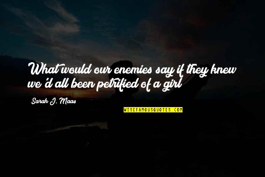 What We Say Quotes By Sarah J. Maas: What would our enemies say if they knew