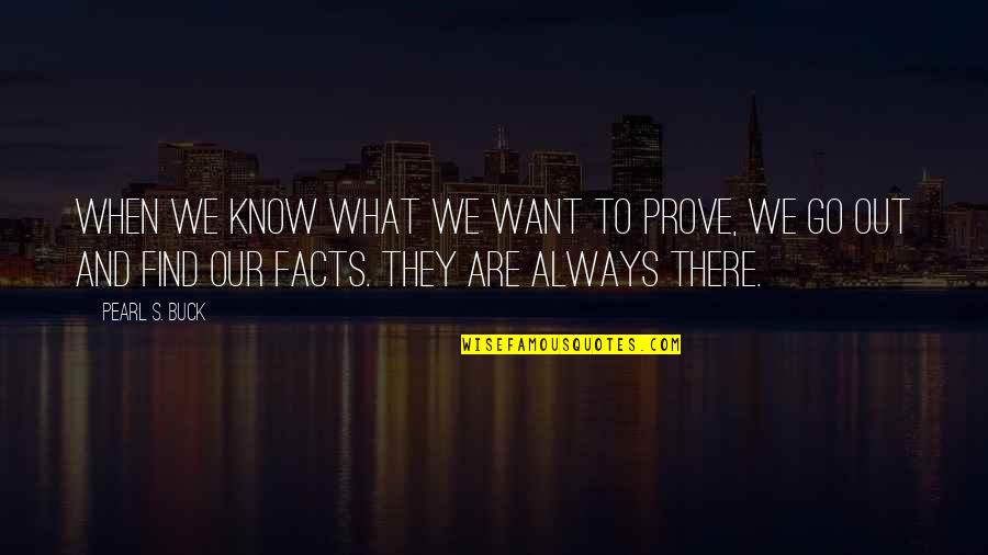 What We Want Quotes By Pearl S. Buck: When we know what we want to prove,