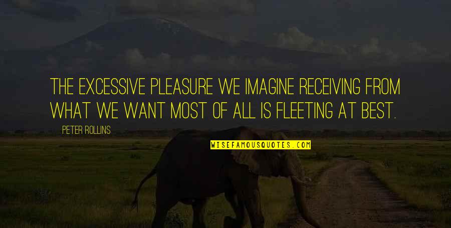 What We Want The Most Quotes By Peter Rollins: The excessive pleasure we imagine receiving from what