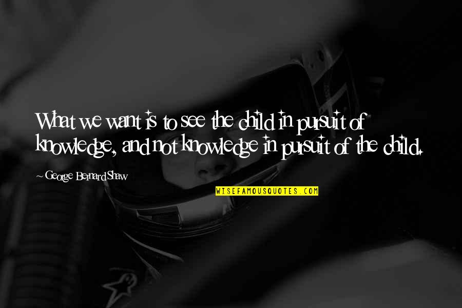 What We Want To See Quotes By George Bernard Shaw: What we want is to see the child