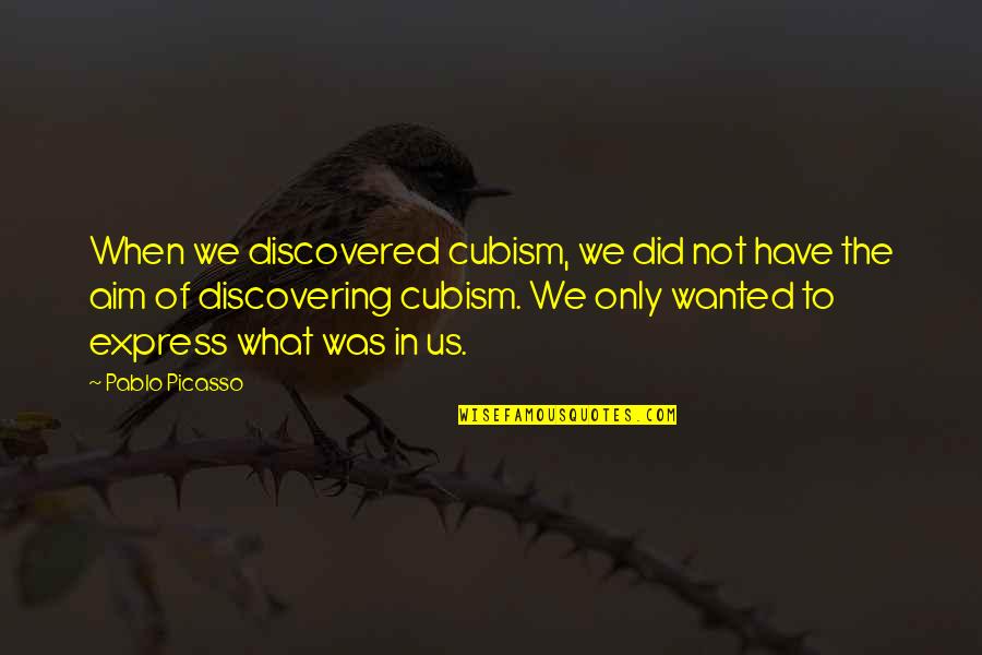 What We Wanted Quotes By Pablo Picasso: When we discovered cubism, we did not have What We Wanted Quotes By Pablo Picasso: When we discovered cubism, we did not have