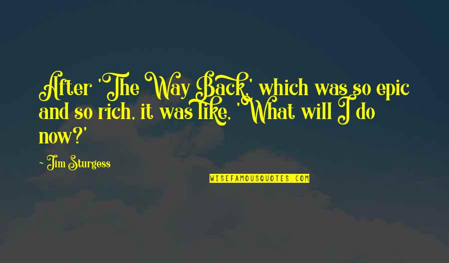 What Will I Do Quotes By Jim Sturgess: After 'The Way Back,' which was so epic