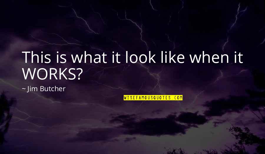 What Works Quotes By Jim Butcher: This is what it look like when it