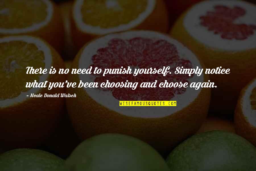 What You Choose Quotes By Neale Donald Walsch: There is no need to punish yourself. Simply