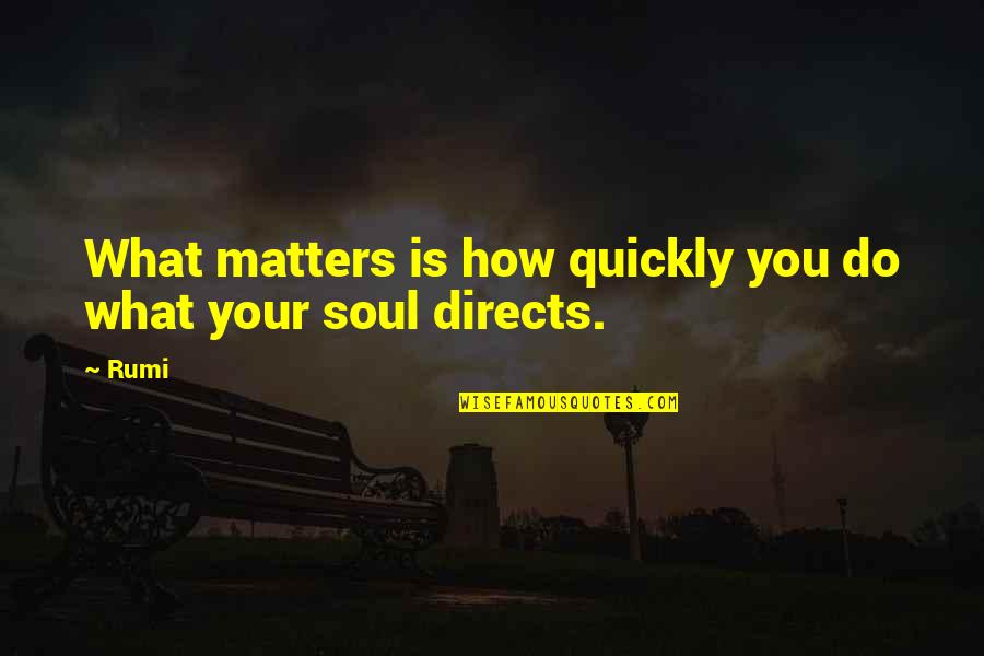 What You Do Matters Quotes By Rumi: What matters is how quickly you do what