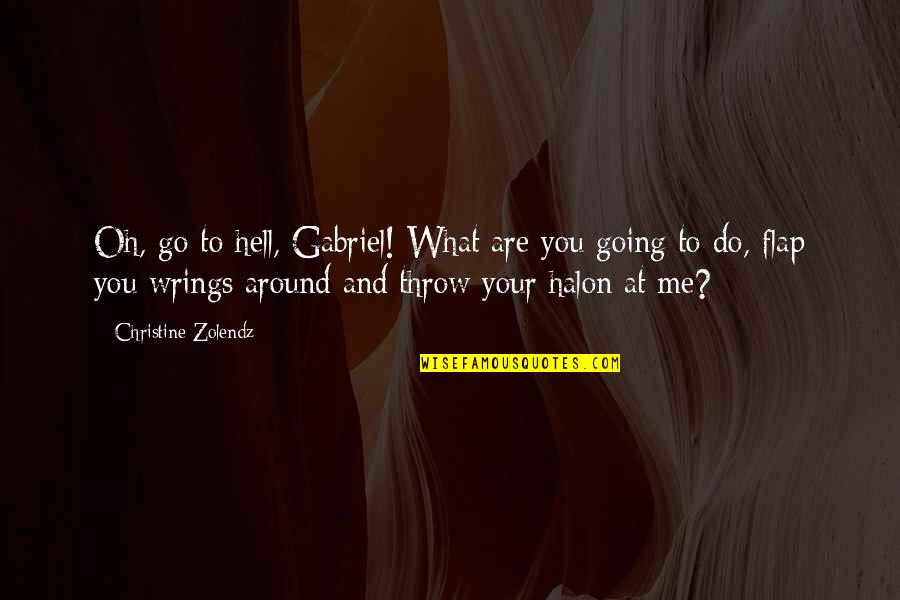 What You Do To Me Quotes By Christine Zolendz: Oh, go to hell, Gabriel! What are you