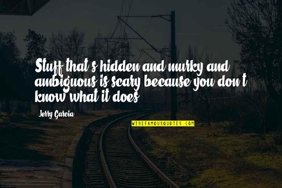 What You Don Know Quotes By Jerry Garcia: Stuff that's hidden and murky and ambiguous is