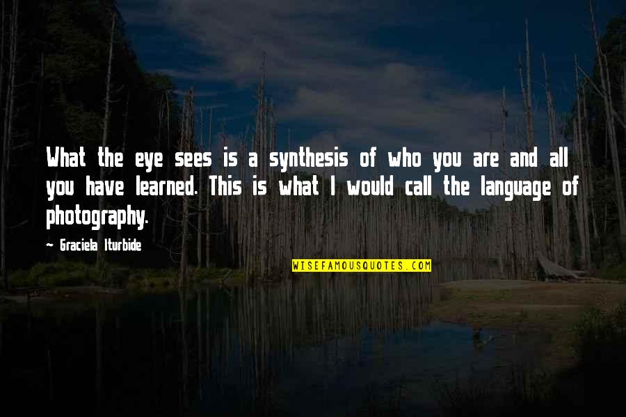 What You Have Learned Quotes By Graciela Iturbide: What the eye sees is a synthesis of