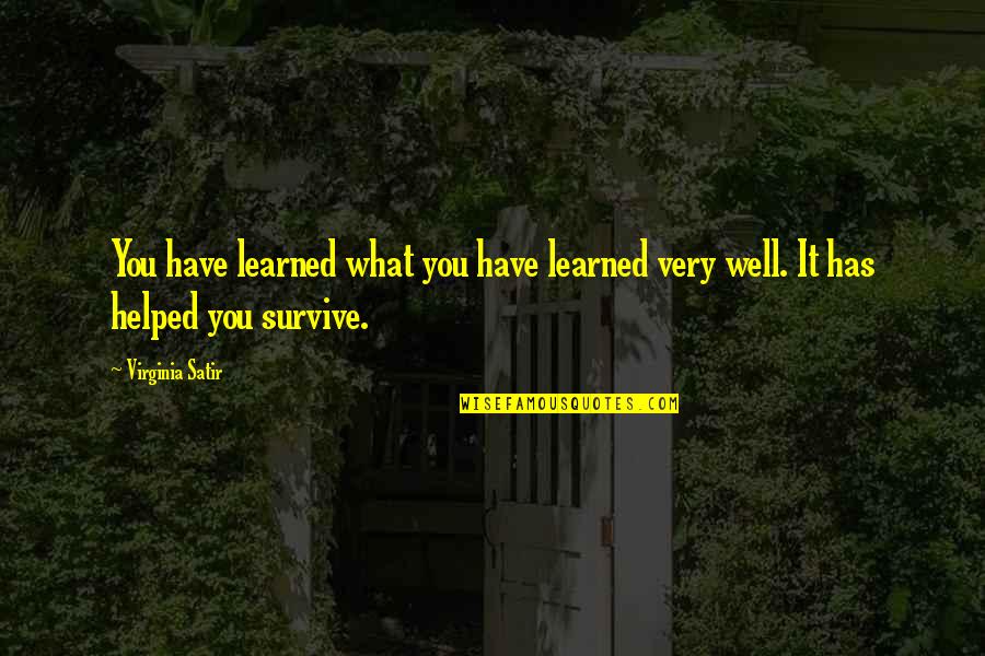 What You Have Learned Quotes By Virginia Satir: You have learned what you have learned very