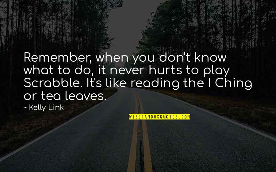 What You Like To Do Quotes By Kelly Link: Remember, when you don't know what to do,