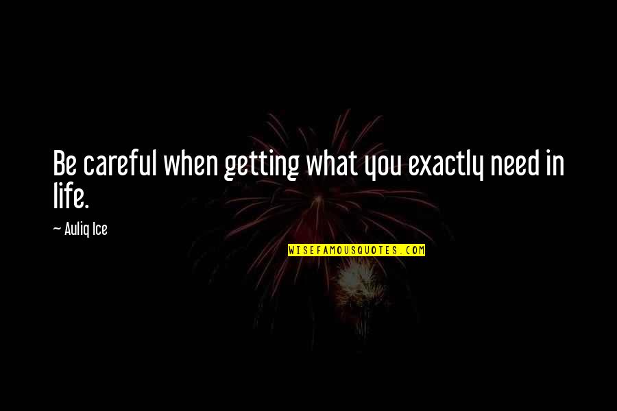 What You Need In Life Quotes By Auliq Ice: Be careful when getting what you exactly need