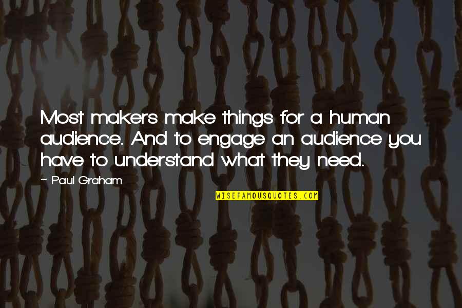 What You Need Most Quotes By Paul Graham: Most makers make things for a human audience.