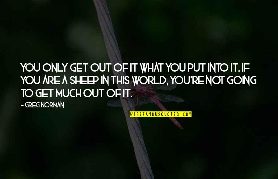 What You Put Out Quotes By Greg Norman: You only get out of it what you