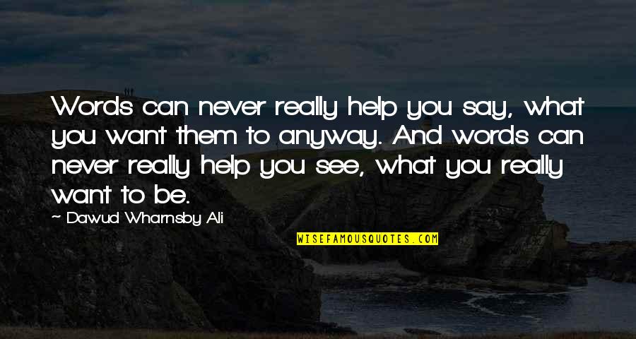 What You Really Want Quotes By Dawud Wharnsby Ali: Words can never really help you say, what