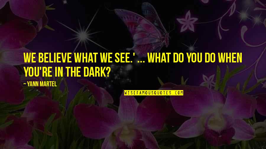 What You See In Life Quotes By Yann Martel: We believe what we see.' ... What do