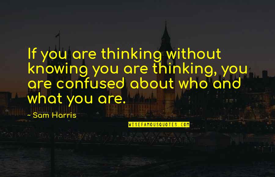 What You Thinking Quotes By Sam Harris: If you are thinking without knowing you are