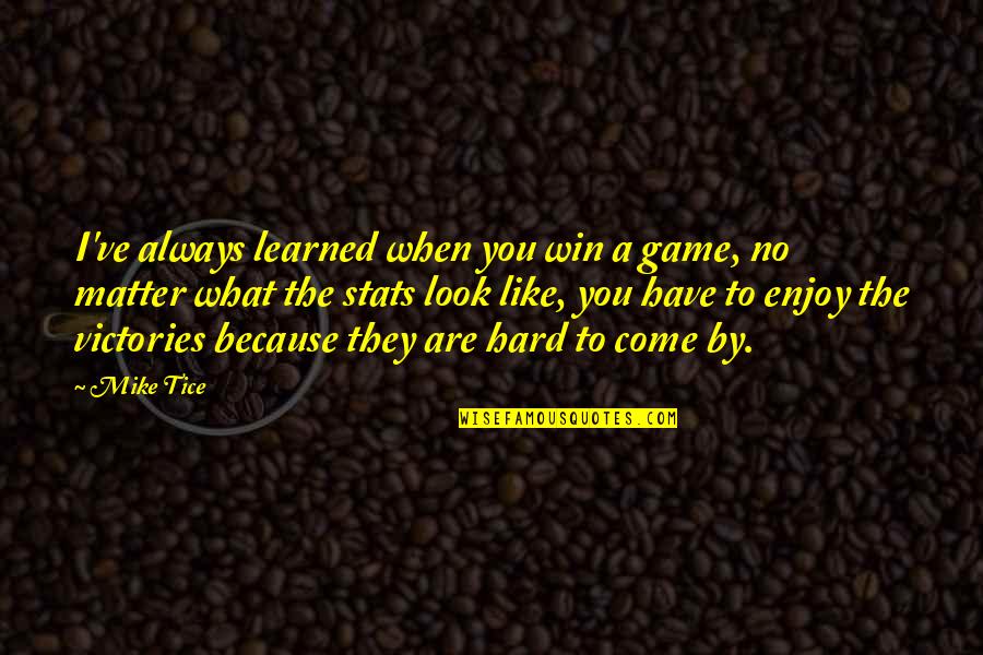 What You Ve Learned Quotes By Mike Tice: I've always learned when you win a game,