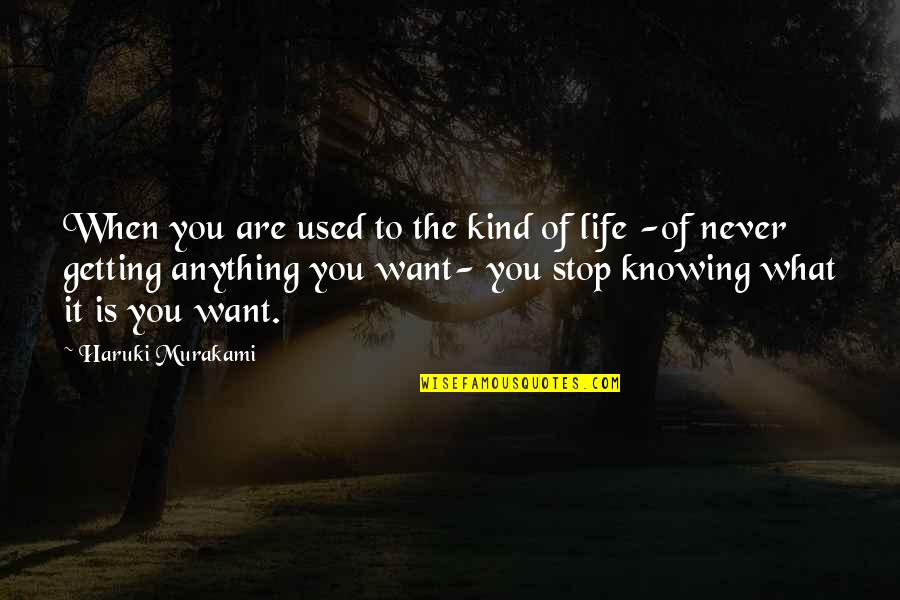 What You Want Quotes By Haruki Murakami: When you are used to the kind of What You Want Quotes By Haruki Murakami: When you are used to the kind of