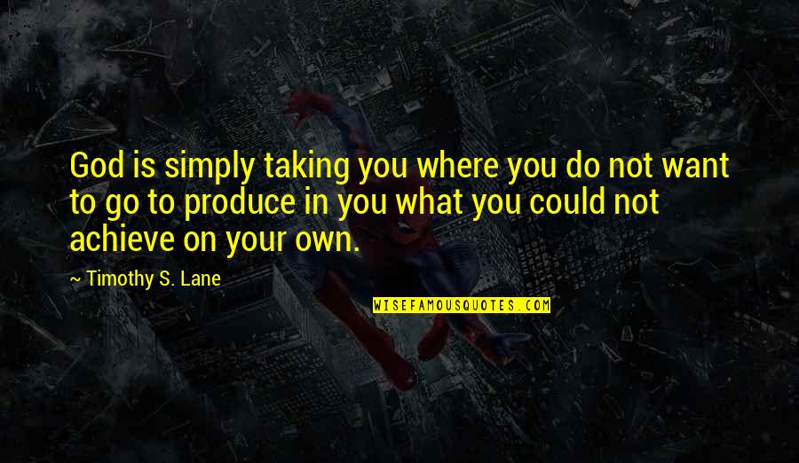 What You Want To Achieve Quotes By Timothy S. Lane: God is simply taking you where you do