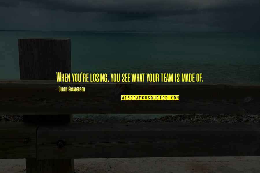 What You're Made Of Quotes By Curtis Granderson: When you're losing, you see what your team