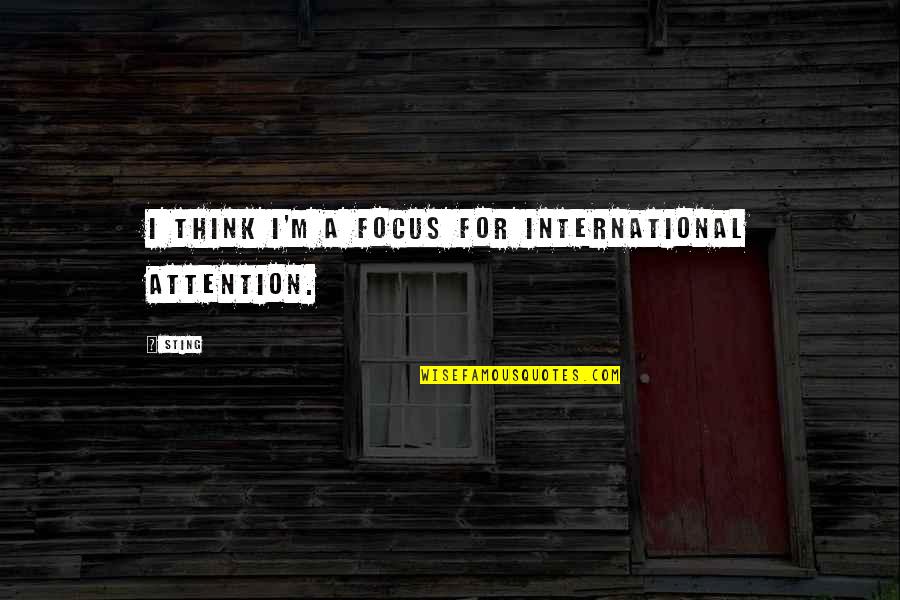 Whatever It Takes Sports Quotes By Sting: I think I'm a focus for international attention.