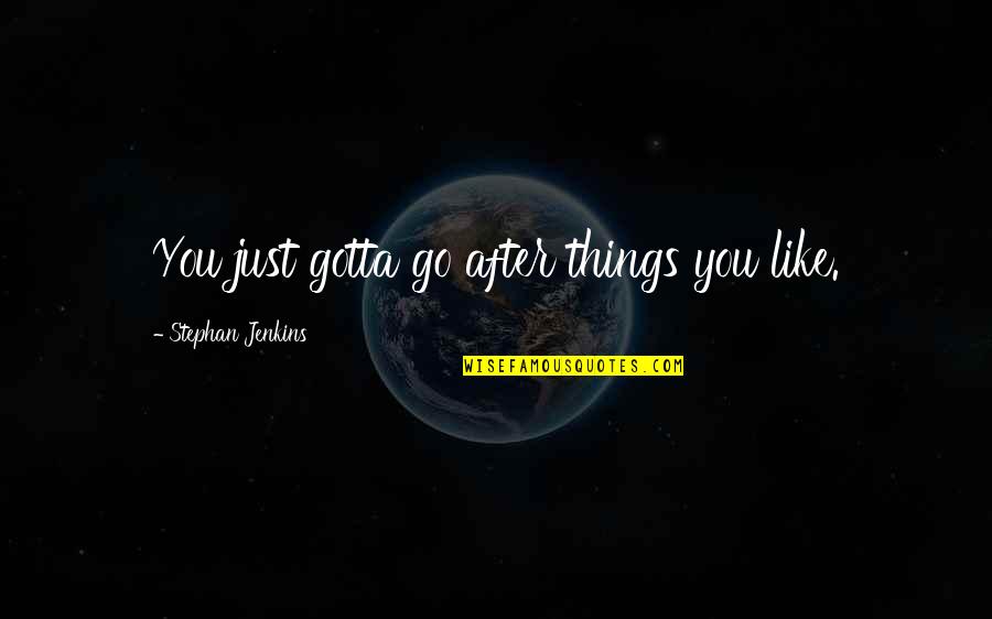 Whatever Life Sends Quotes By Stephan Jenkins: You just gotta go after things you like. Whatever Life Sends Quotes By Stephan Jenkins: You just gotta go after things you like.