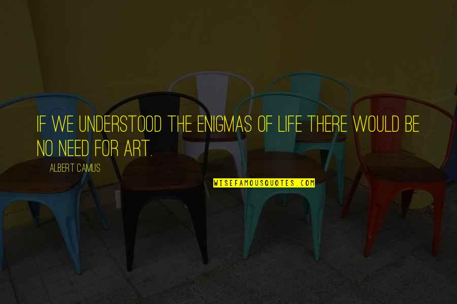 Whatever You Do Do It With Passion Quotes By Albert Camus: If we understood the enigmas of life there