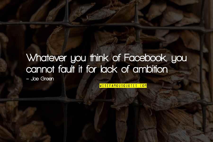 Whatever You Lack Quotes By Joe Green: Whatever you think of Facebook, you cannot fault