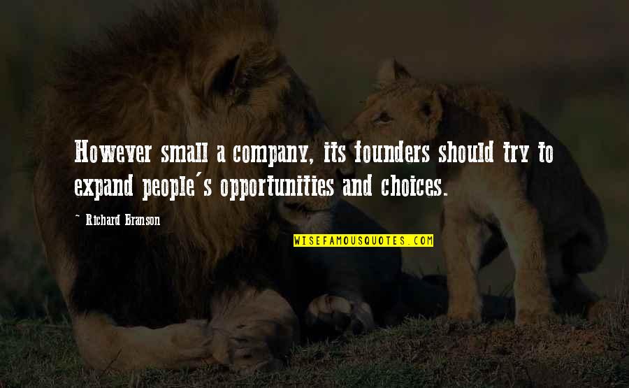 Whats Important In Life Quotes By Richard Branson: However small a company, its founders should try