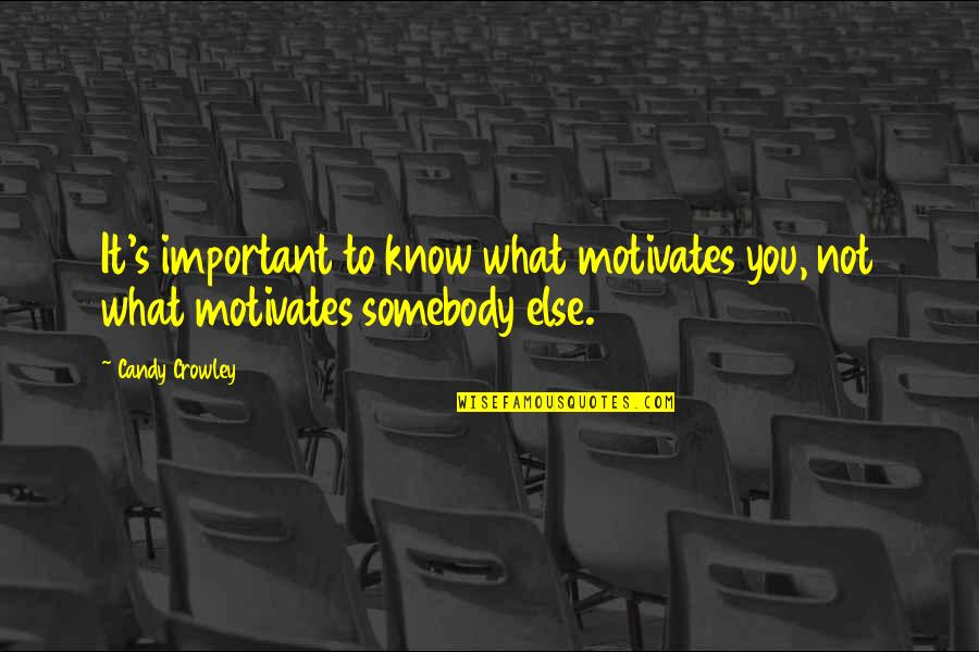 What's Important To You Quotes By Candy Crowley: It's important to know what motivates you, not